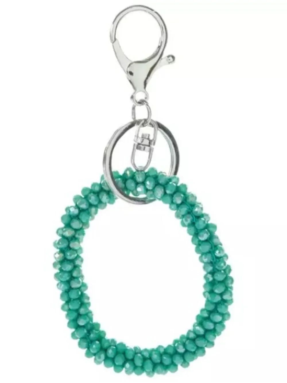 New Iron Orchid Studio Beaded Bracelet Keychain Beaded Teal Keychain Wristlet